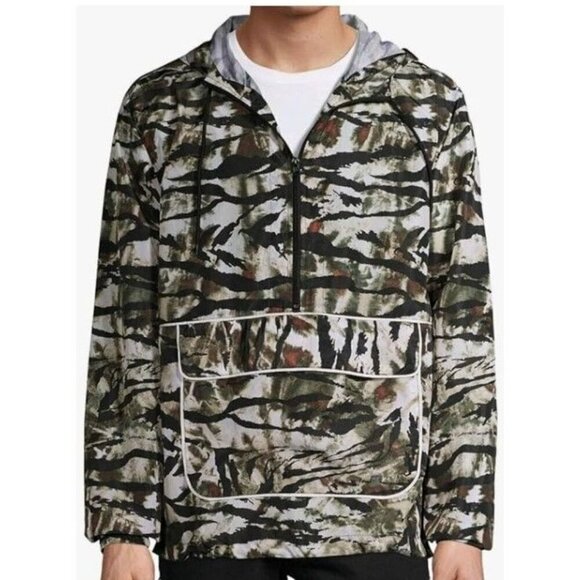 No Boundaries Camo XL Camouflage Anorak Pullover Hooded Windbreaker Jacket Hoode - Picture 1 of 6